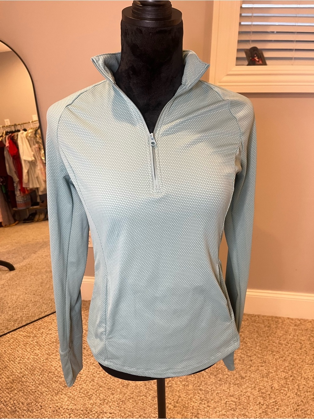 Tommy Bahama Light Blue Women's Quarter-Zip Performance Top- small